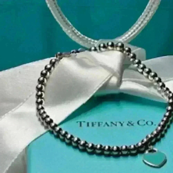 ⛓️💥 Tiffany Blue Heart Tag Bead Bracelet + COA - Picture 3 of 12